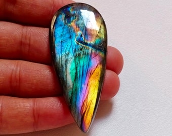 Amazing Unique Spectrolite Labradorite Cabochon Pendant Jewelry Making Stone Labradorite Stone 30X30X6 mm 47 Crt Labradorite Gemstone