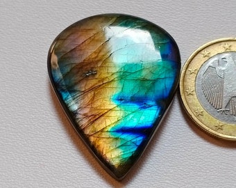 Amazing Unique Spectrolite Labradorite Cabochon Pendant Jewelry Making Stone Labradorite Stone 30X30X6 mm 47 Crt Labradorite Gemstone