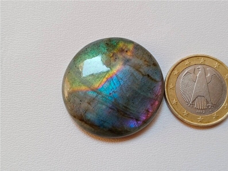 Unique Rare Multi Fire Labradorite Cabochon 37X37X7 mm Wire Wrap Jewelry Labradorite Cabochon Best Quality 65 Crt Labradorite