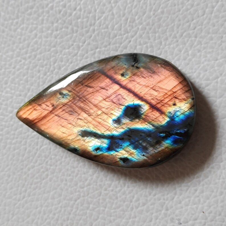 Amazing Flashy Labradorite Cabochon Pear Shape 51X31X8 mm Wire Wrap Jewelry Labradorite Cabochon Best Quality 116 Crt N15