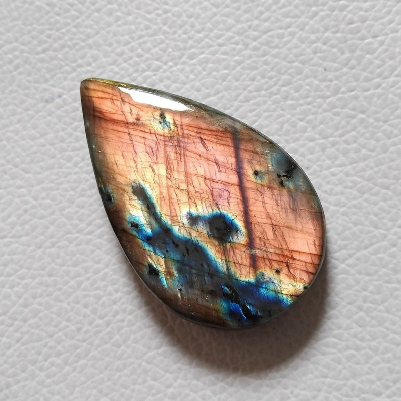 Amazing Flashy Labradorite Cabochon Pear Shape 51X31X8 mm Wire Wrap Jewelry Labradorite Cabochon Best Quality 116 Crt N15