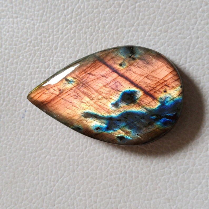 Amazing Flashy Labradorite Cabochon Pear Shape 51X31X8 mm Wire Wrap Jewelry Labradorite Cabochon Best Quality 116 Crt N15