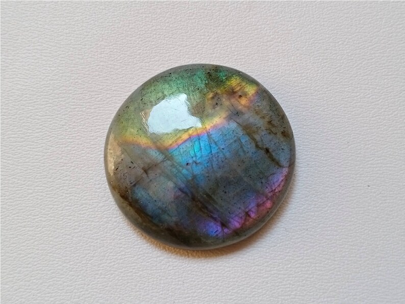 Unique Rare Multi Fire Labradorite Cabochon 37X37X7 mm Wire Wrap Jewelry Labradorite Cabochon Best Quality 65 Crt Labradorite
