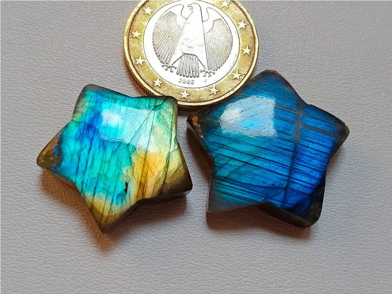 67 Crt Hand Made For Jewelry Beautiful 2 P/'c Lot Blue Flashy Labradorite Cabochon Loose Gemstone All Jewelry Making