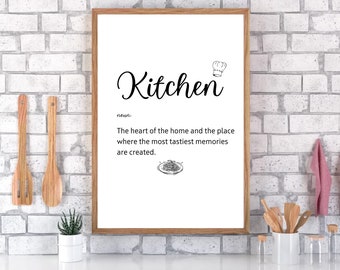 Kitchen Quote, Digital Art, Digital Print, Kitchen Art, Kitchen Signs, Kitchen Wall Decor, Kitchen Definition Print, Inspirational Quotes.
