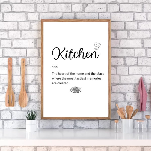 Kitchen Quote, Digital Art, Digital Print, Kitchen Art, Kitchen Signs, Kitchen Wall Decor, Kitchen Definition Print, Inspirational Quotes.