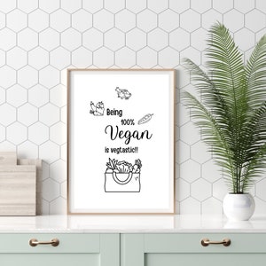 Vegan Kitchen Quote, Digital Art, Digital Print, Vegan Art, Kitchen Signs, Kitchen Wall Decor, Kitchen Definition Print, Inspirational Quote