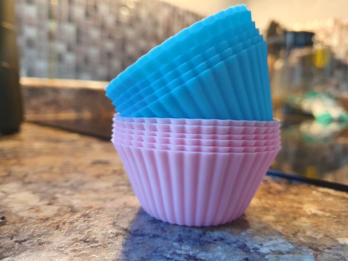 Cyraeon 12 Silicone Cupcake Cases Baking Cases Cupcake Etsy