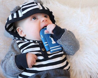 Allstar HOCKEY JERSEY Silicone Teether in Blue for Pacifier Clip