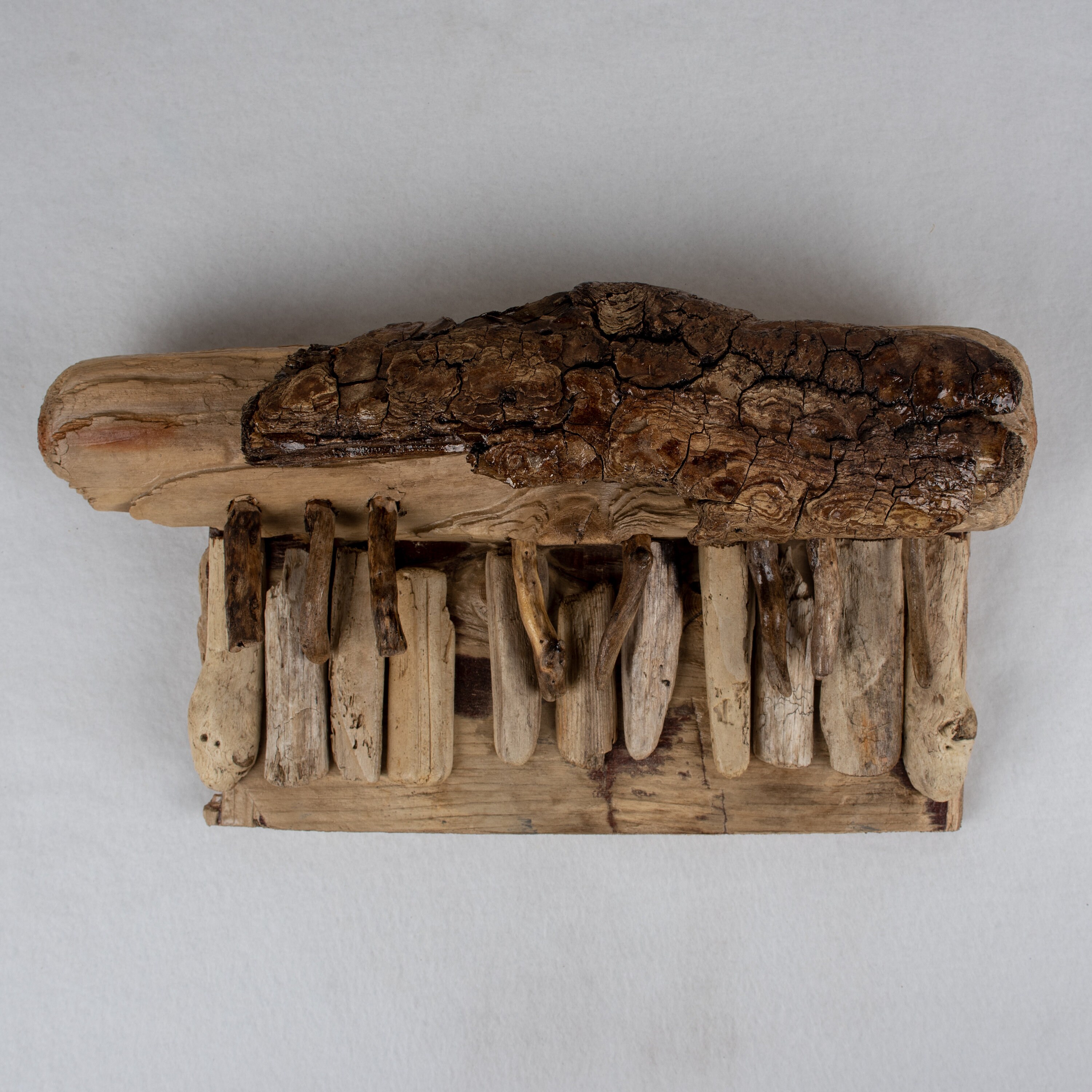 Bach or Bark. Driftwood sculpture. Piano. Keyboard. Ornament. Etsy