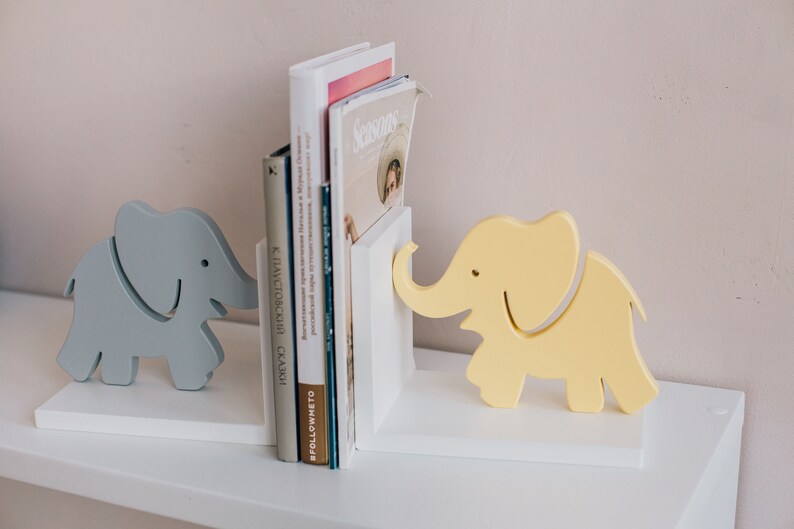 Elephant nursery bookends/Elephants Bookends/Nursery Etsy