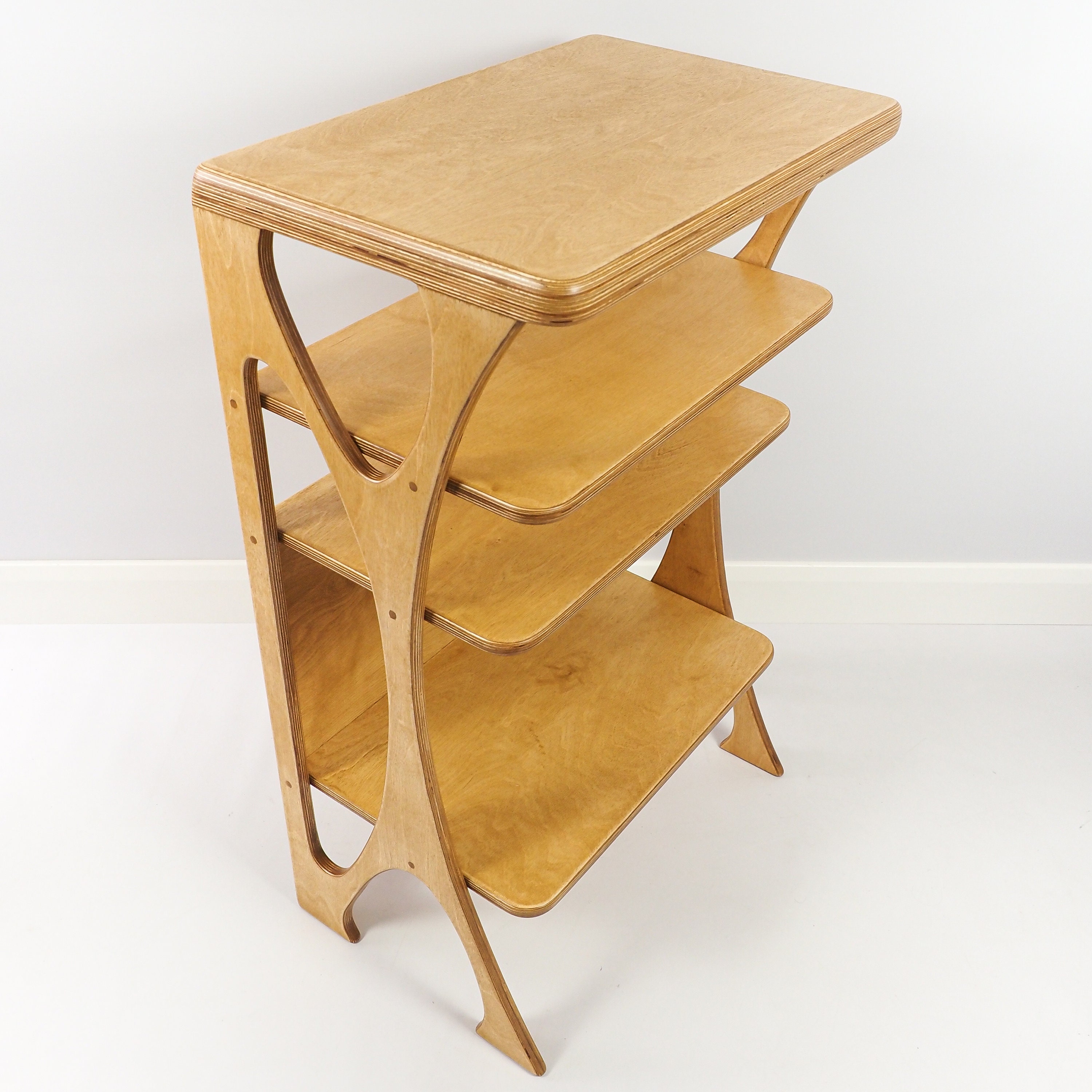 Mid Century Modern Turntable Stand, Wooden Record Player Table, Vinyl