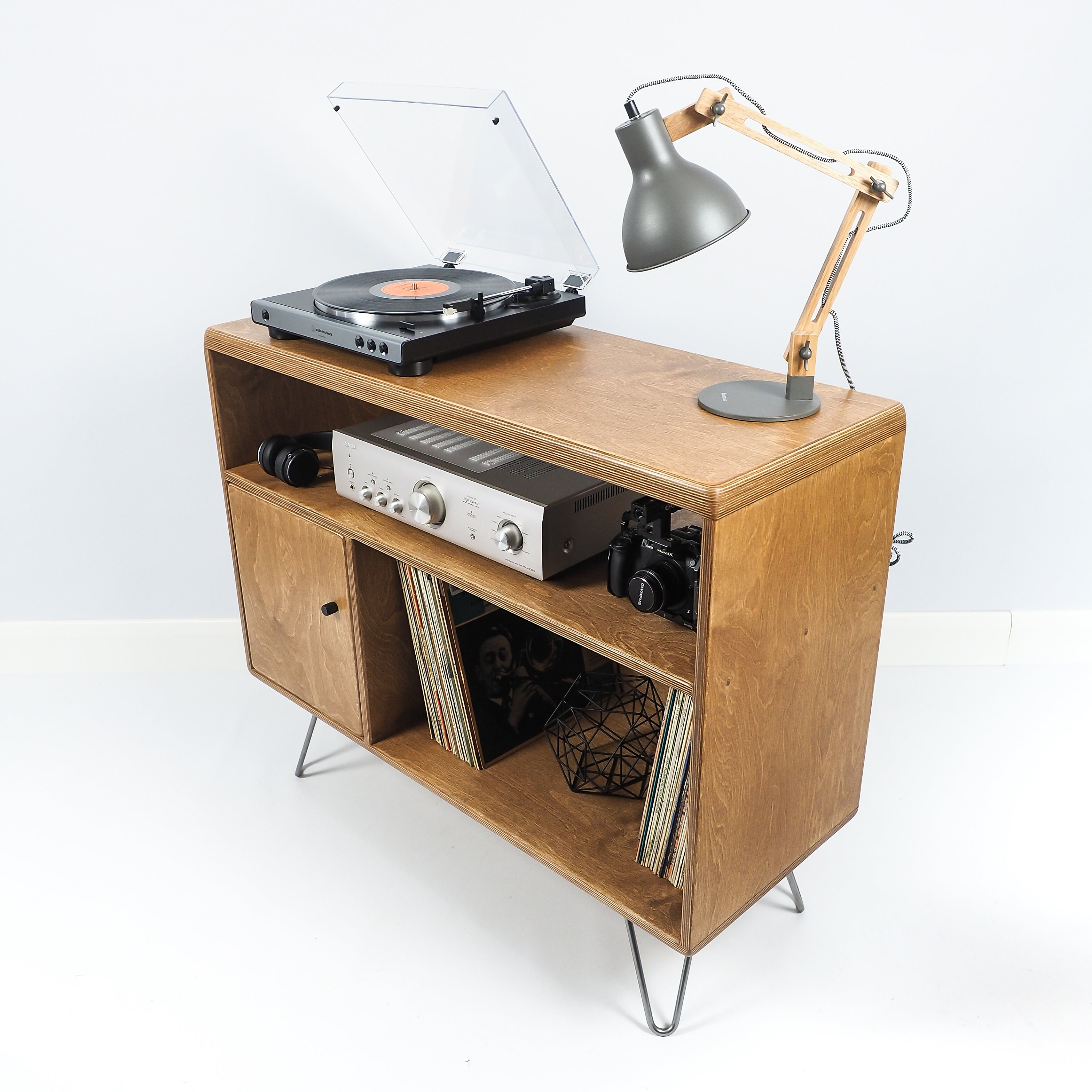 Turntable Stand and Vinyl Record Storage Wooden Plywood Etsy