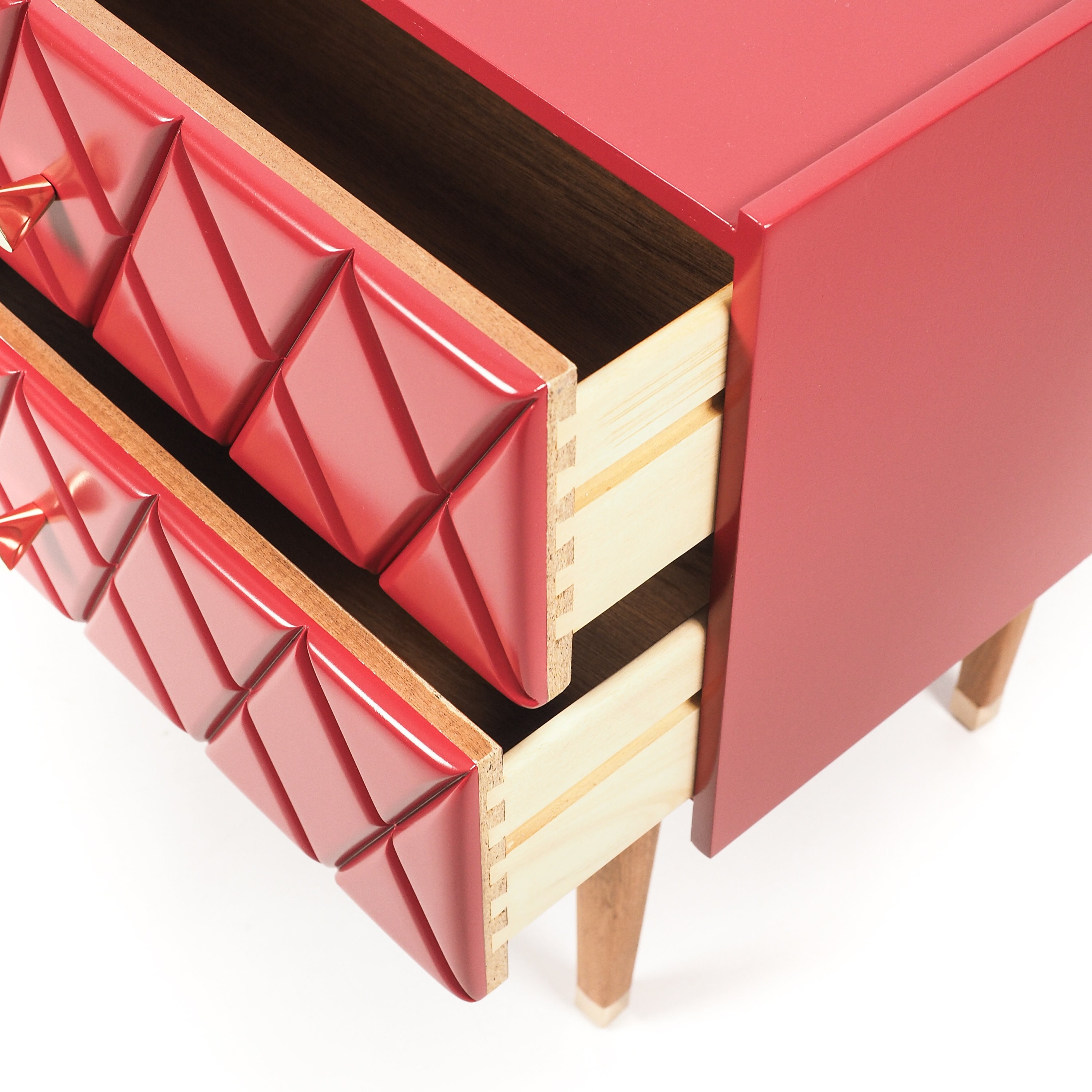 Mid Century Chest Of Drawers Storage Dresser With Diamond Etsy