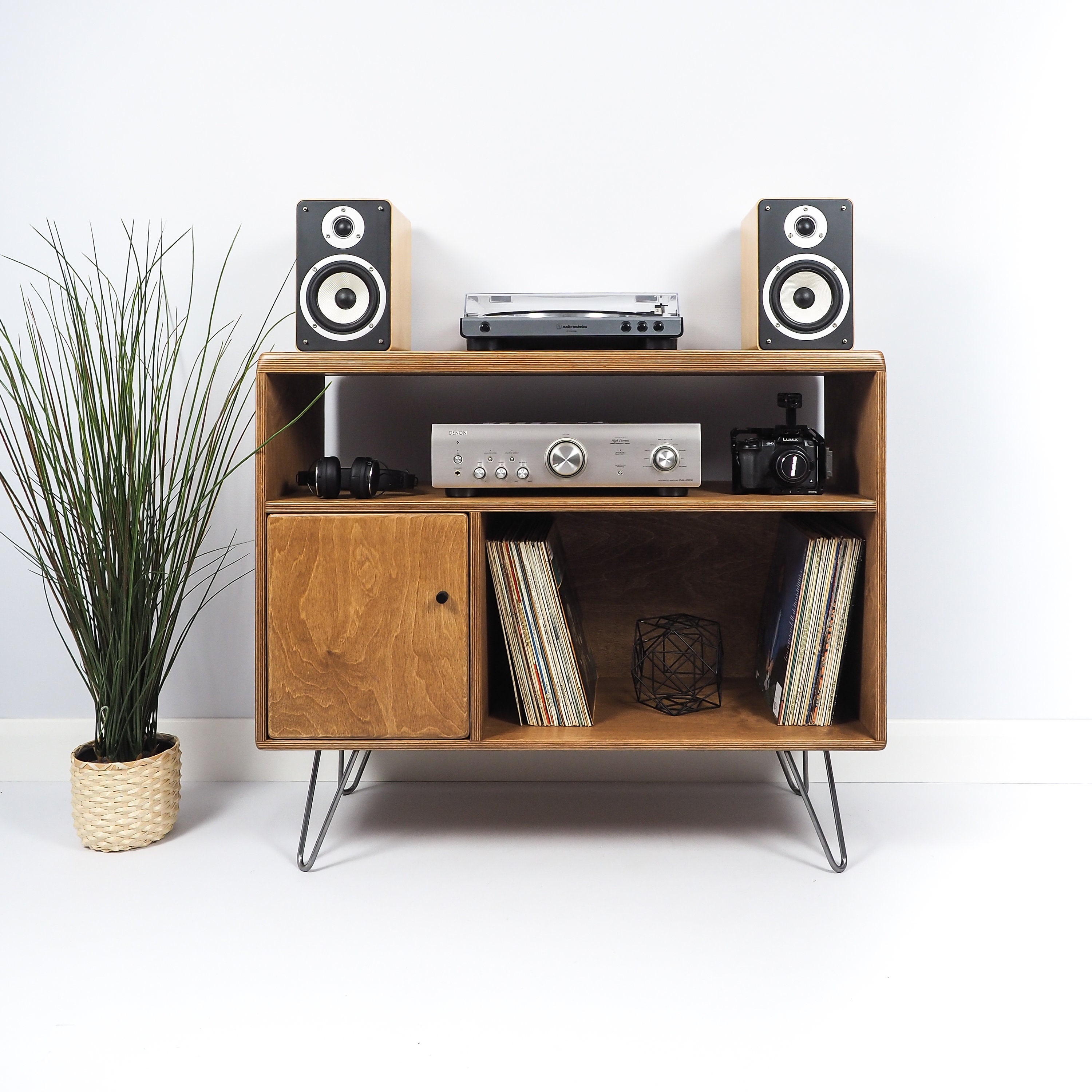 Turntable Stand and Vinyl Record Storage Wooden Plywood Etsy