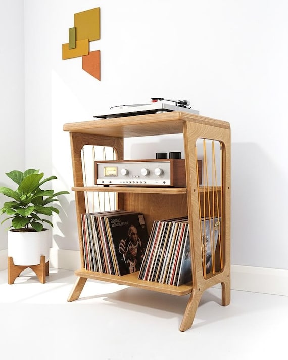 Retro Turntable Stand With Shelf for an Amplifier,record Player