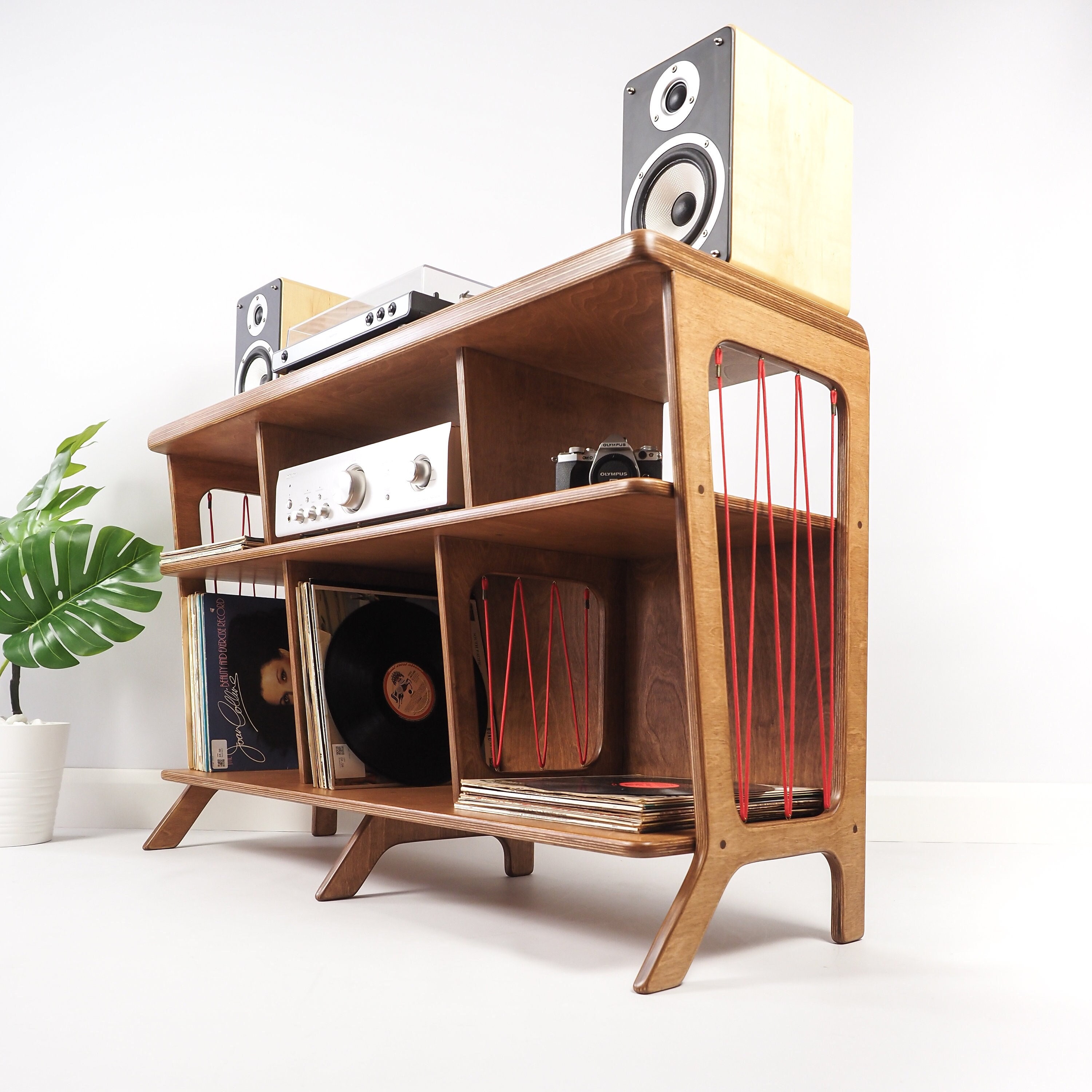 Turntable Stand and Vinyl Record Storage Wooden Plywood Etsy UK