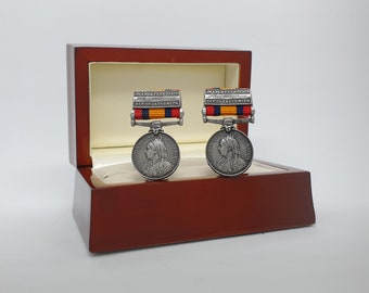 Historical luxury cufflinks, military, remembrance, Boer War, Victorian medals