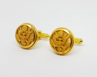 Historical cufflinks USA veteran military remembrance WWII, Second World War, United States Army buttons