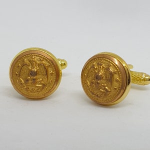 Historical United States Navy button cufflinks, USA veteran military remembrance, Post-WWII
