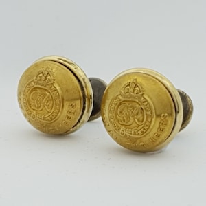 Heritage cufflinks military remembrance WWII, Second World War, Royal Engineers buttons