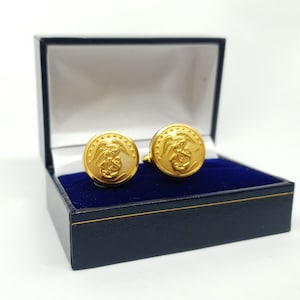 Heritage cufflinks USA Navy veteran military remembrance Post-WWII, United States Marine Corps buttons