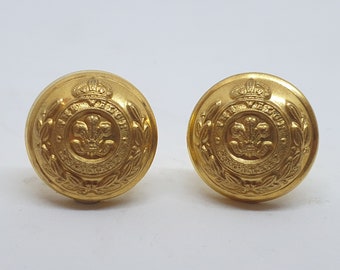 Historical luxury cufflinks military remembrance WWII, Second World War, The Welch (Welsh) Regiment buttons