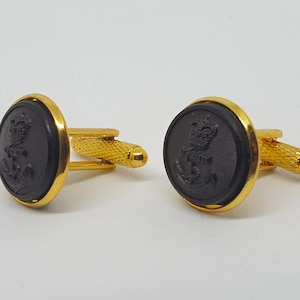 Historical luxury cufflinks military remembrance, Current Queen Elizabeth II, Royal Navy ratings / Petty Officer buttons
