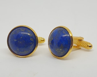 Luxury Cufflinks, semi-precious gemstone, Afghan Lapis Lazuli cufflinks