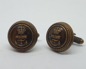 Historical luxury cufflinks military remembrance WWI, First World War, Royal Navy Officer's buttons