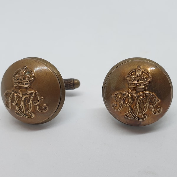 Historical luxury cufflinks military remembrance WWII, Second World War, Royal Tank Regiment buttons