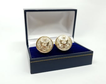 Heritage cufflinks USA veteran military remembrance Post-WWII, United States Army buttons