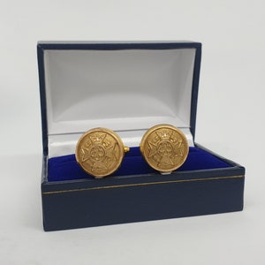 Historical Queen Elizabeth II cufflinks, military remembrance, Royal Army Chaplain&#39;s Department buttons