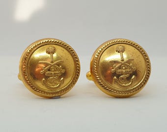 Historical Luxury Cufflinks, military remembrance, Post-WWII, Royal Saudi Naval Forces officer's buttons