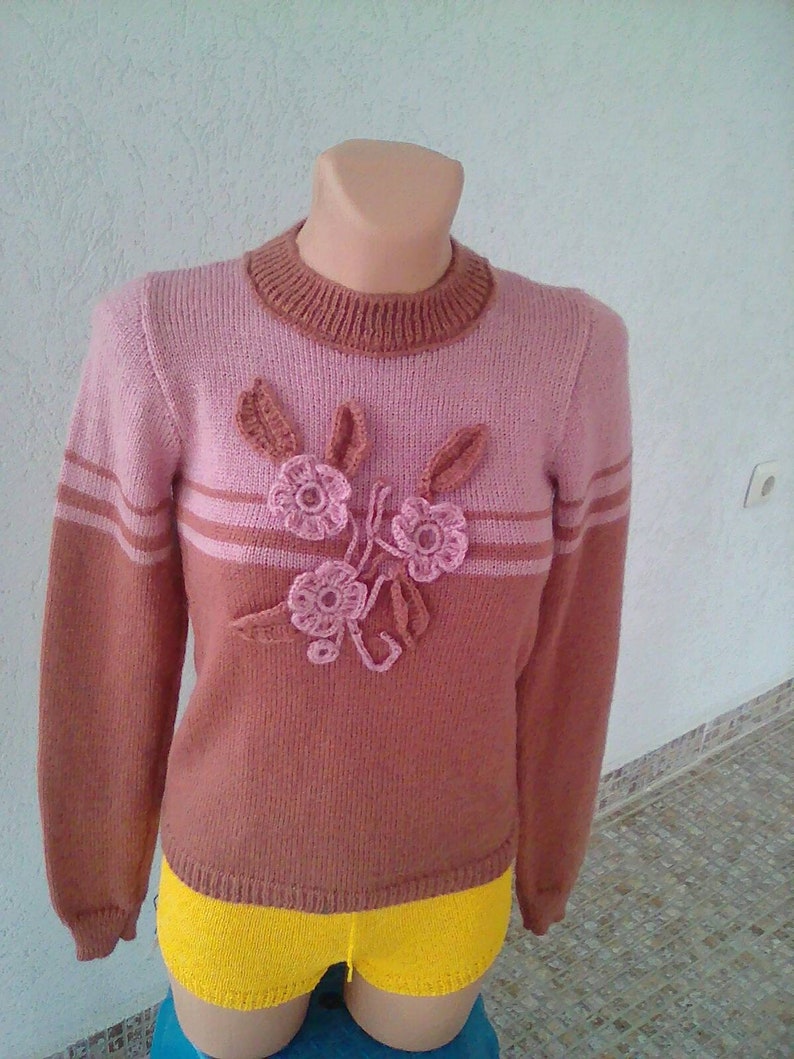 sweater flowers. Knitted women winter sweater knit color sweater mohair knitted women sweater knitted women sweater flower print
