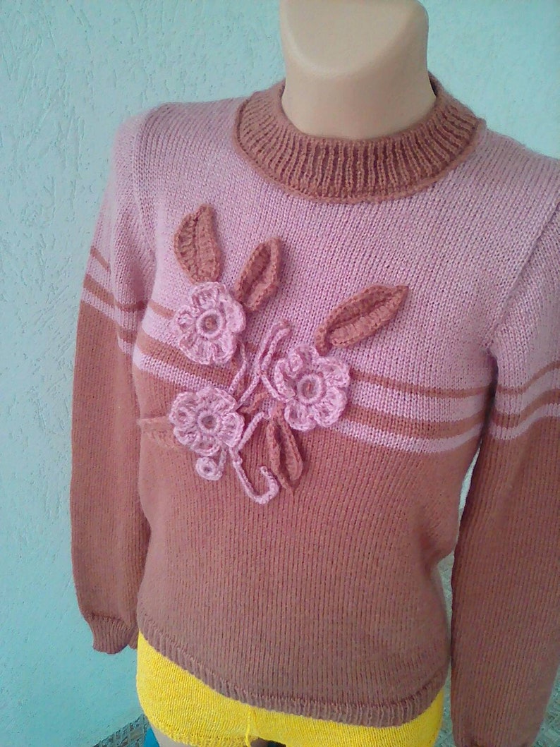 sweater flowers. Knitted women winter sweater knit color sweater mohair knitted women sweater knitted women sweater flower print