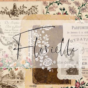 Florielle - Collezione di carta digitale vintage per diari e progetti artistici