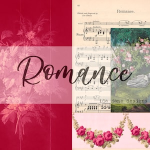 Romance - Digital Download of Antique Paper Collection for Journals, Arts and Crafts