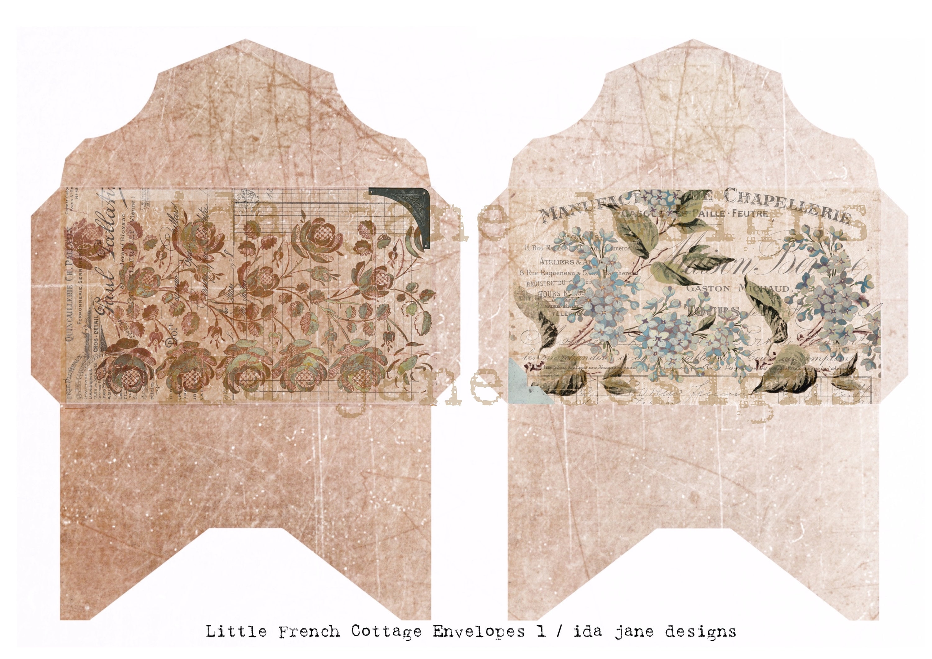 Little French Cottage - Digital Printable Download / Vintage Papers ...