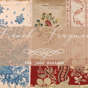 French Fragments - vintage digital papers