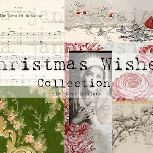 CHRISTMAS WISHES - Digital Download - vintage papers for journalling, art and paper creations