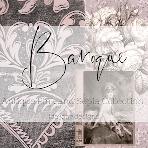 Baroque Antique Pink and Sepia journal pages