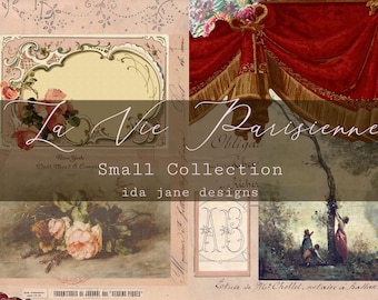 La Vie Parisienne - A Petite Collection of 6 pages of French themed ephemera for journalling and arts and craft projects