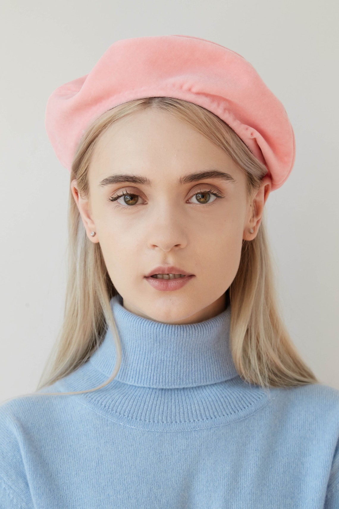 Pink beret beret hats for women beret pink velvet pink Etsy