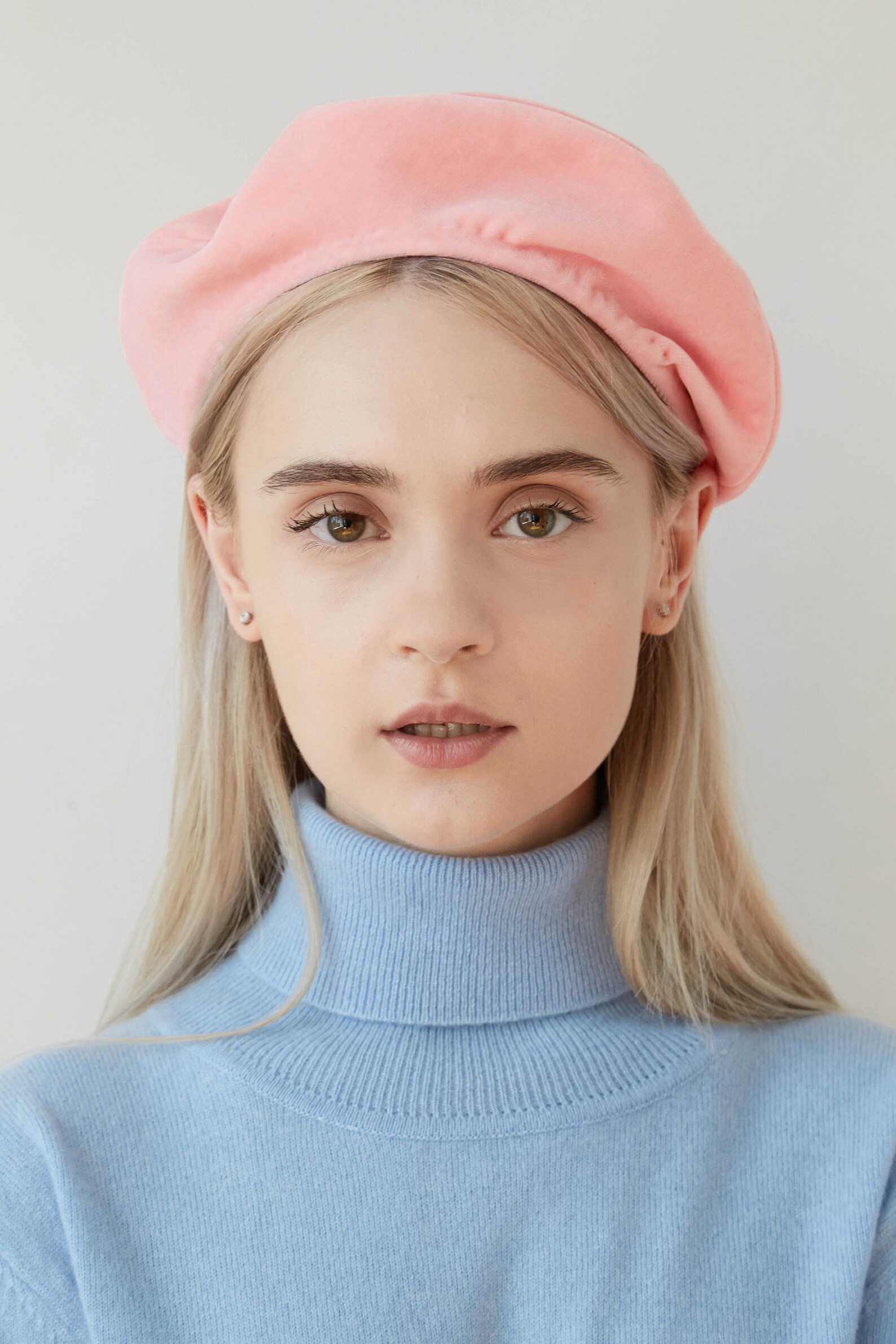 Pink beret beret hats for women beret pink velvet pink Etsy