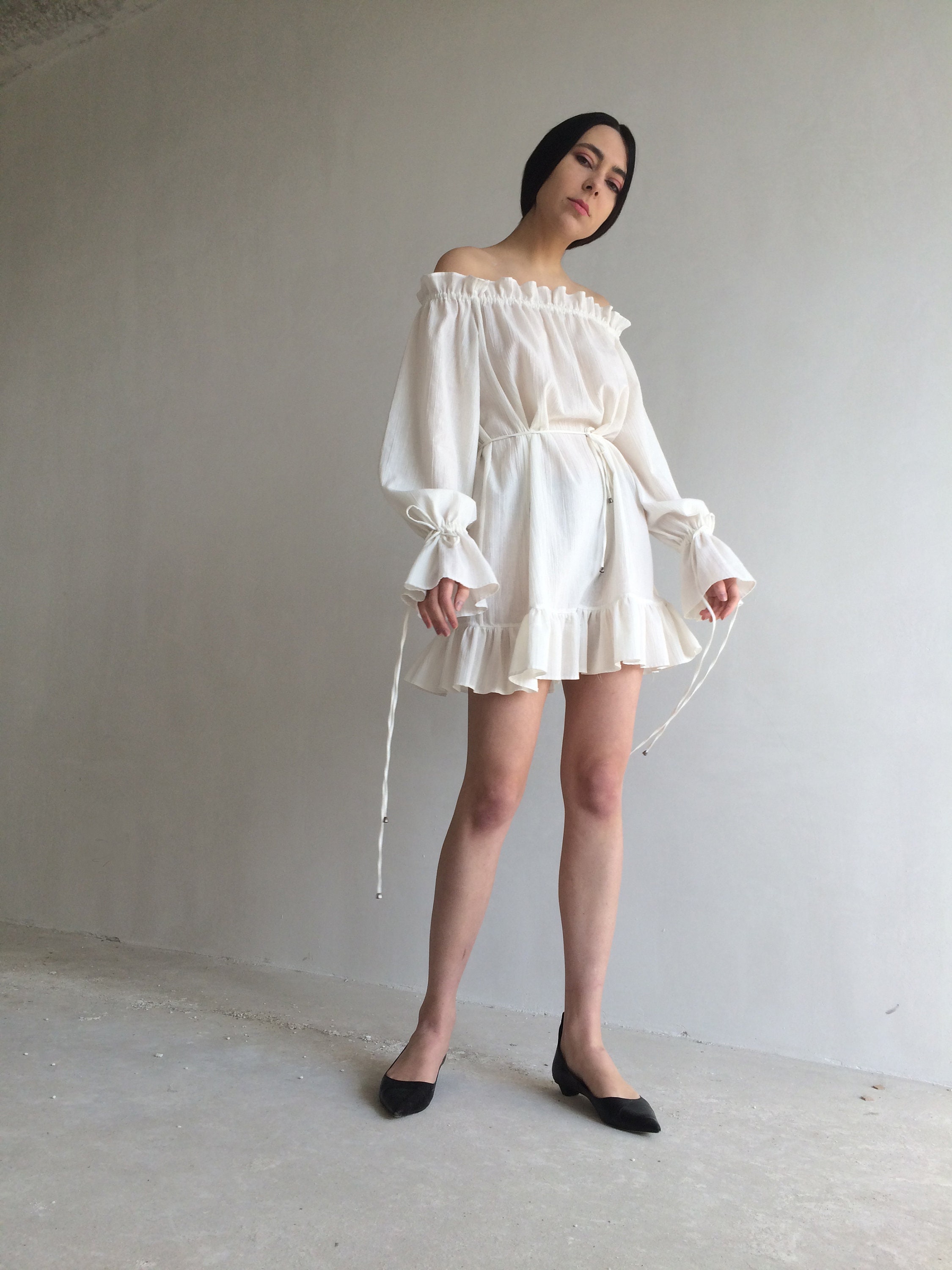 White Cotton Dress Beach Dress White 