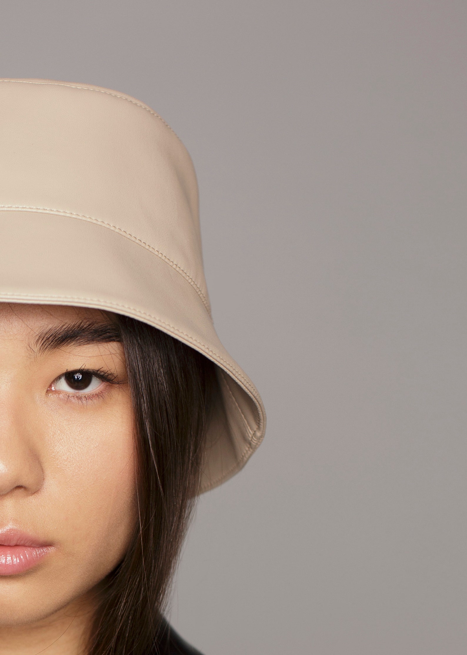 Beige Leather Bucket Hat Influencer Hat Unusual Hat for Her - Etsy