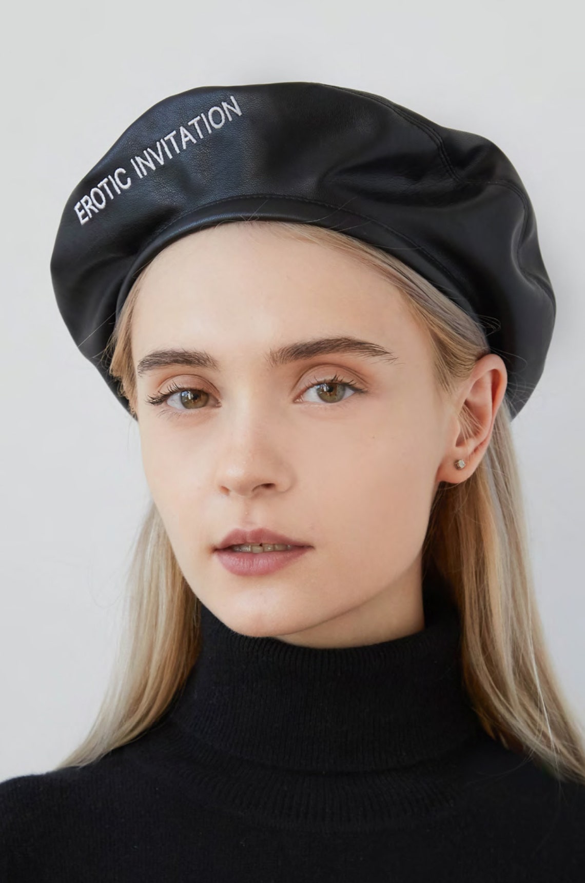 Beret Aesthetic Hat Beret Hats for Women Black Leather Etsy UK
