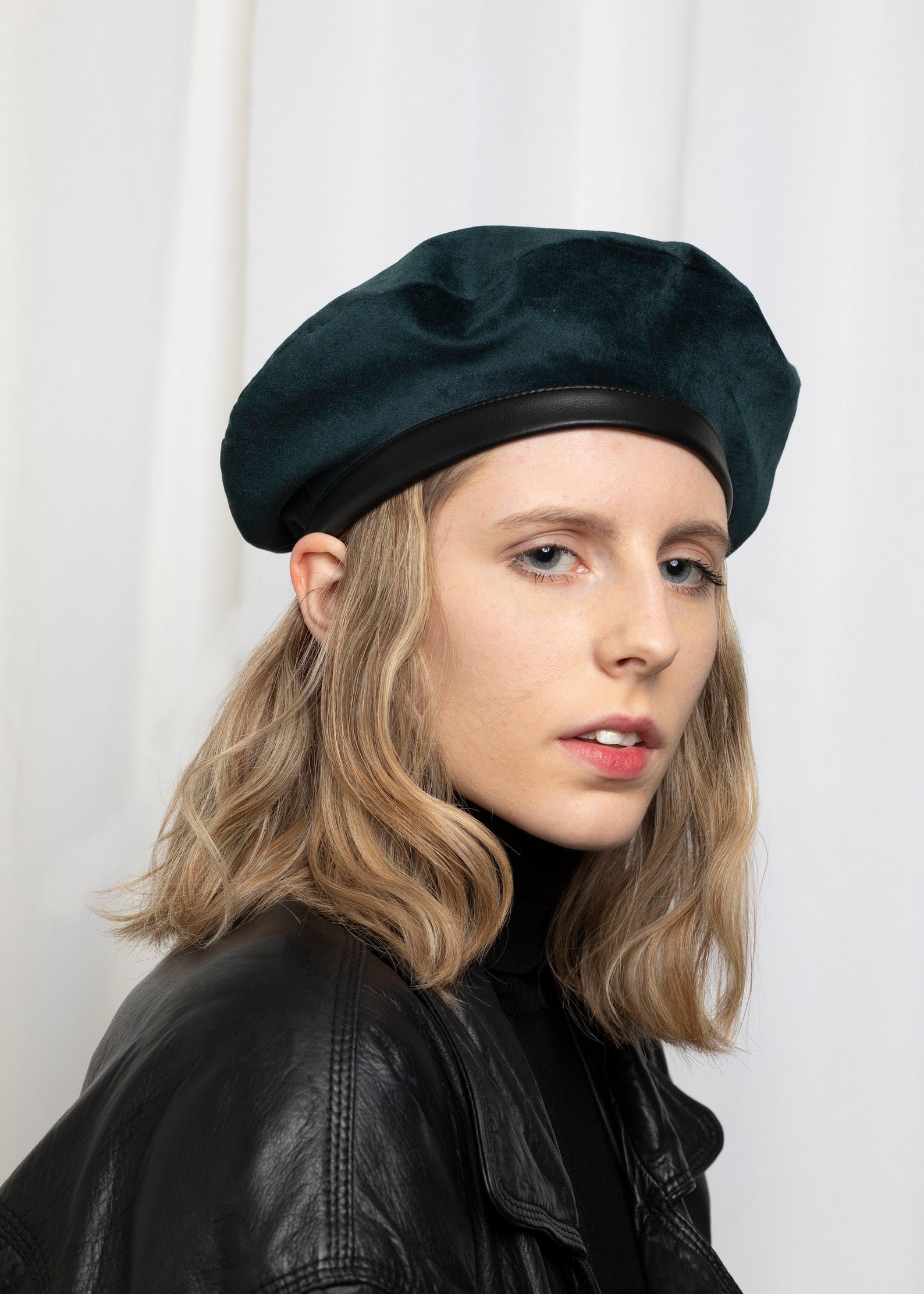 Beret Green Velvet Beret Hats for Women Hat Tam French Etsy