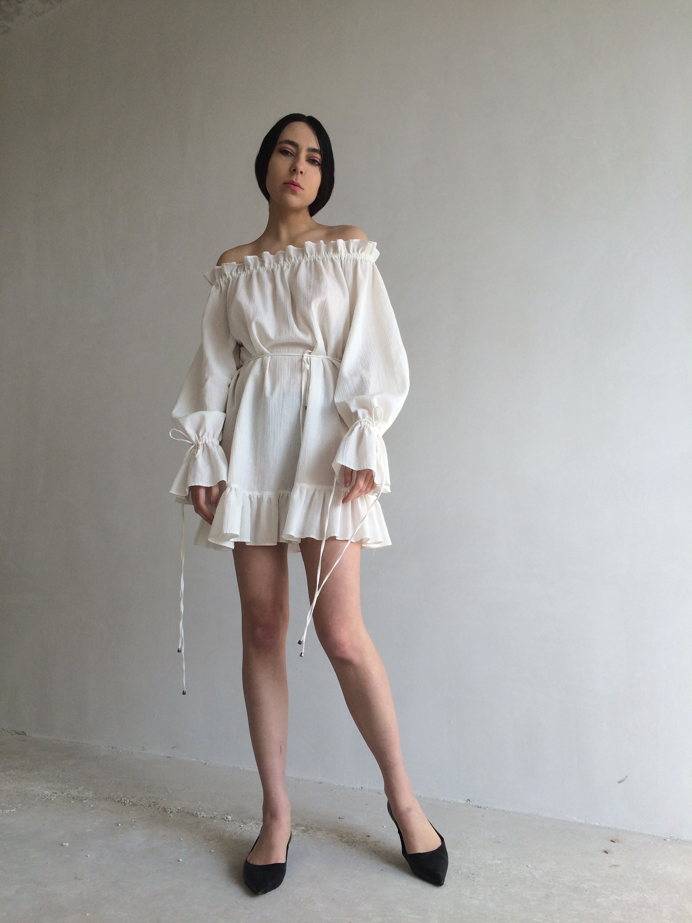 White Cotton Dress Beach Dress White Tunic Simple White Etsy Canada